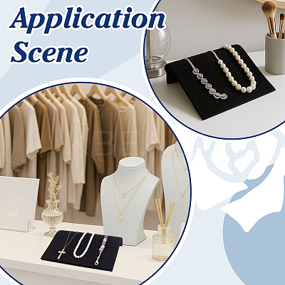Paper Covered with Velvet Necklace Organizer Jewelry Display Stands ODIS-WH0031-37-1
