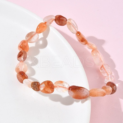 Natural Natural Red Quartz Beads Stretch Bracelets for Women BJEW-Z158-02B-02-1