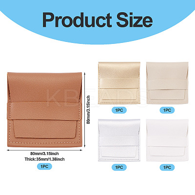 5Pcs 5 Colors Square PU Leather Envelope Pouches ABAG-TA0001-81-1