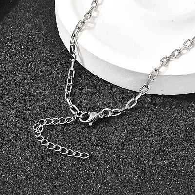 2.5MM 304 Stainless Steel Paperclip Chain Necklaces for Women Men NJEW-A054-03P-1