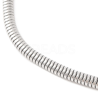 Tarnish Resistant 304 Stainless Steel Round Snake Chain Bracelets with Clasps BJEW-F472-01P-01-1