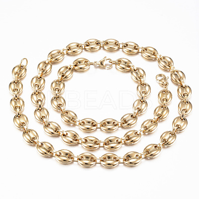 PVD Vacuum Plating 201 Stainless Steel Jewelry Sets SJEW-F157-05G-1