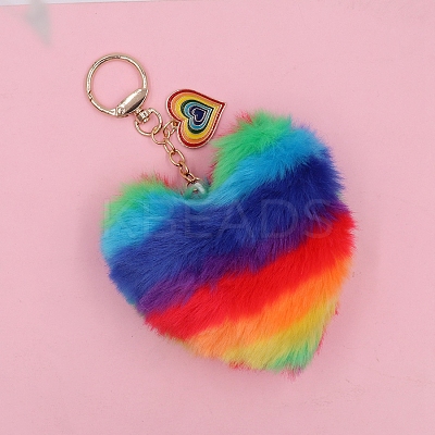 Imitation Rabbit Fur Keychain PW-WG73195-01-1