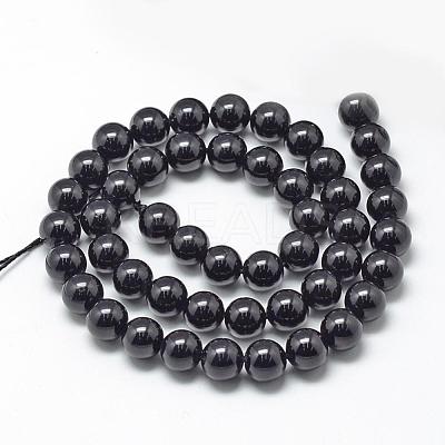 Natural Black Tourmaline Beads Strands G-R446-6mm-19-1