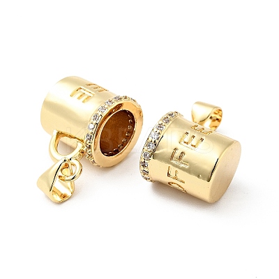 Rack Plating Brass Micro Pave Clear Cubic Zirconia Pendants LS-ZIRC-I059-04G-1