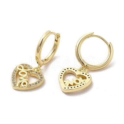 Rack Plating Brass Micro Pave Cubic Zirconia Dangle Hoop Earrings EJEW-A031-15G-1