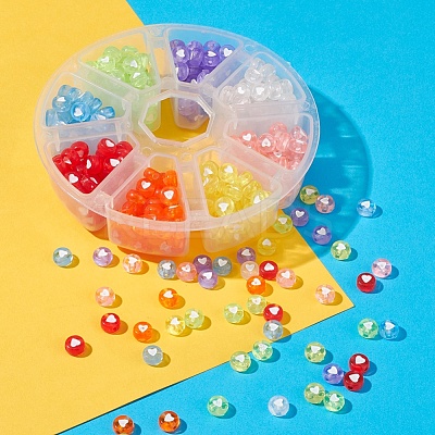 400Pcs 8 Colors Transparent Acrylic Beads TACR-YW0001-44-1