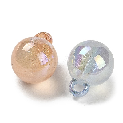 UV Plating Luminous Rainbow Iridescent Acrylic Beads LACR-R001-16A-1