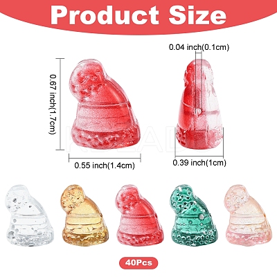 40Pcs Christmas Theme Transparent Glass Beads GLAA-FS0001-87B-1