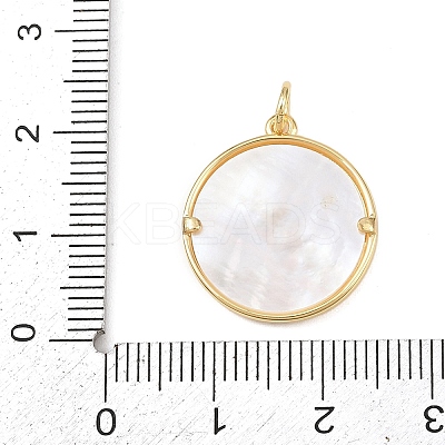 Natural White Shell Pendants KK-P339-03G-1