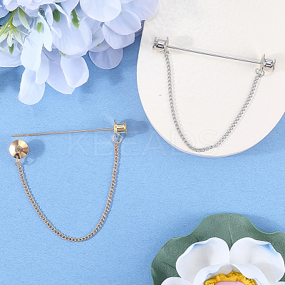 Zinc Alloy Hanging Chain Brooches FIND-GF0006-87C-1