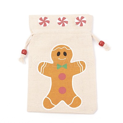 Christmas Theme Cotton Fabric Cloth Bag ABAG-H104-A03-1