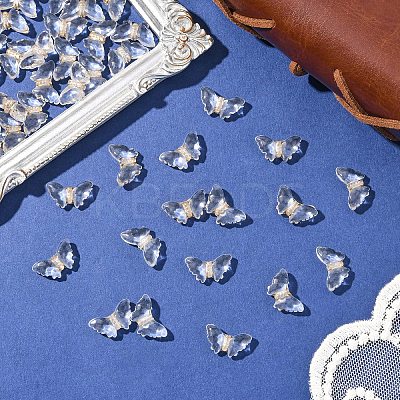 100Pcs Plating Transparent Acrylic Beads TACR-YW0003-17-1