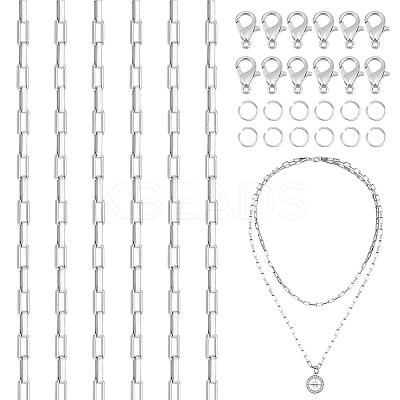 DIY 304 Stainless Steel Box Chain Braceelet Necklace Making Kit DIY-UN0006-03-1