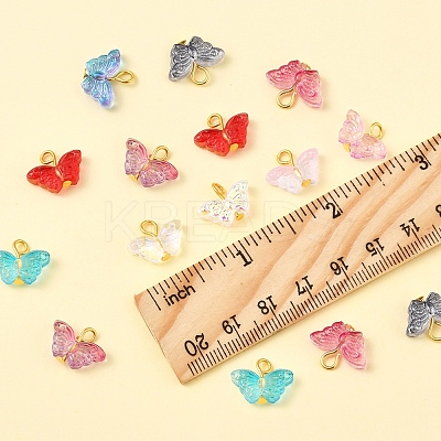 50Pcs Glass Pendants PALLOY-FS00016-1