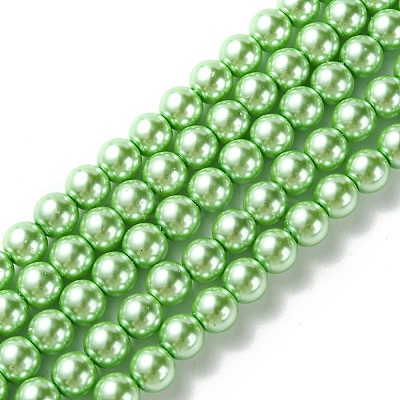Eco-Friendly Glass Pearl Beads Strands HY-A008-8mm-RB008-1