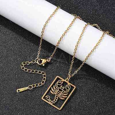 304 Stainless Steel Necklace NJEW-D330-01G-08-1