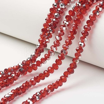 Electroplate Transparent Glass Beads Strands EGLA-A034-T8mm-M05-1