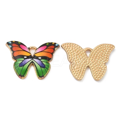 Light Gold Tone Alloy Enamel Pendants ENAM-M059-05KCG-05-1