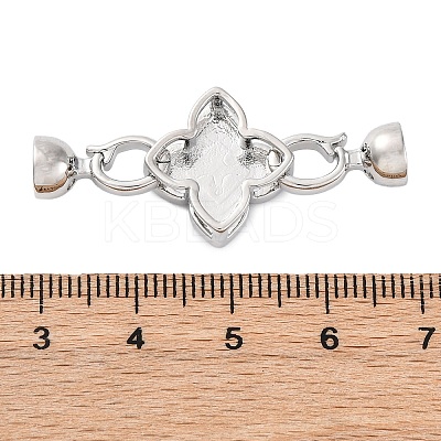 Brass Micro Pave Clear Cubic Zirconia Fold Over Clasps KK-P291-10P-1