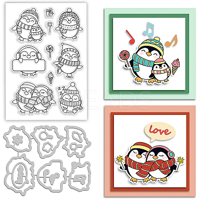 PVC Plastic Stamps & Carbon Steel Cutting Dies Stencils DIY-BC0005-73-1