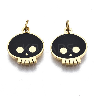 316 Surgical Stainless Steel Enamel Charms STAS-S116-333G-1