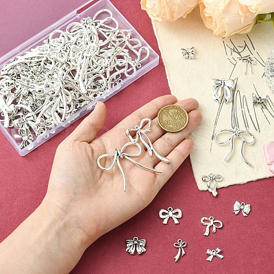120Pcs 15 Styles Tibetan Style Alloy Pendants TIBEP-YW0002-05-1