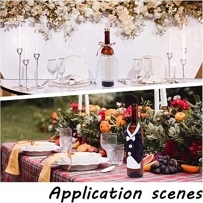 2 Sets 2 Style Organza & Cloth Bride and Groom Wine Bottle Cover AJEW-CA0002-44-1