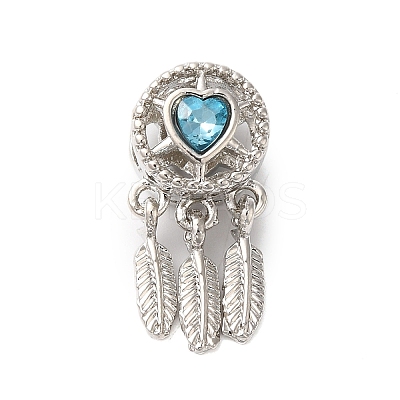 Rack Plating Alloy Rhinestone European Beads PALLOY-S189-39P-01-1