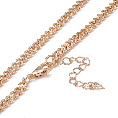 Crystal Rhinestone Snake Pendant Necklace with Alloy Curb Chains for Women LS-NJEW-I118-02KCG-1