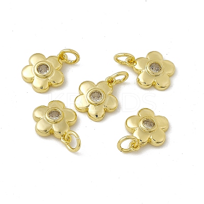 Rack Plating Brass Cubic Zirconia Charms KK-C007-23G-03-1