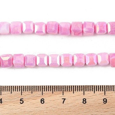 Electroplate Opaque Glass Beads Strands EGLA-U004-02A-1