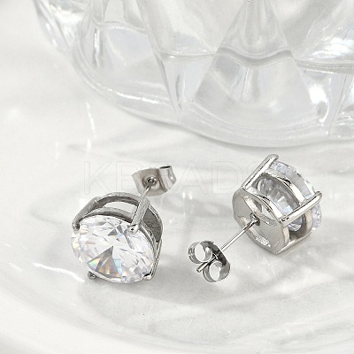 304 Stainless Steel Stud Earrings for Women EJEW-F351-01P-1