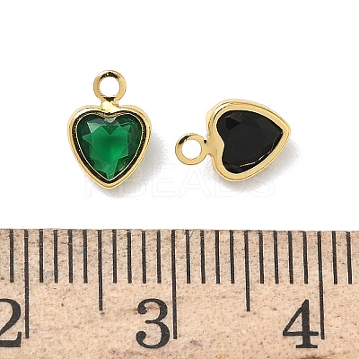 Brass Micro Pave Cubic Zirconia with Glass Pendants KK-Z136-17G-1