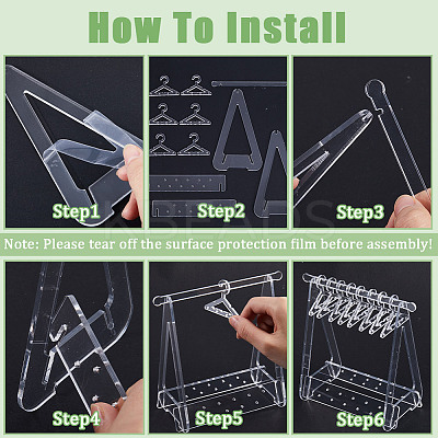 4 Sets 4 Styles Coat Hanger Removable Acrylic Earring Displays EDIS-CP0001-09-1