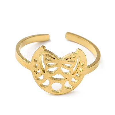 304 Stainless Steel Open Cuff Ring LS-RJEW-C063-02G-1