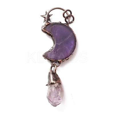 Natural Amethyst Big Pendants G-M383-25B-1