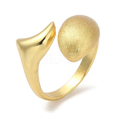 Rack Plating Brass Cuff Finger Rings for Women RJEW-C114-13E-G-1