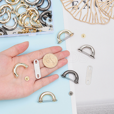24 Sets 4 Colors Zinc Alloy Bag Suspension Clasps FIND-WR0005-96-1