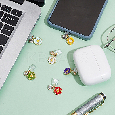 6Pcs 6 Colors PVC Mobile Dustproof Plugs PALLOY-OC00004-1