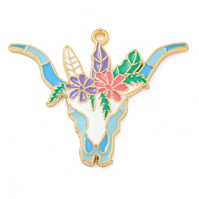 Alloy Enamel Pendants FIND-Z049-02B-02G-1