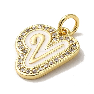 Brass Micro Pave Cubic Zirconia Pendants KK-K354-02G-V-1