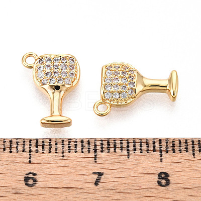 Brass Micro Pave Cubic Zirconia Charms KK-N263-67G-1