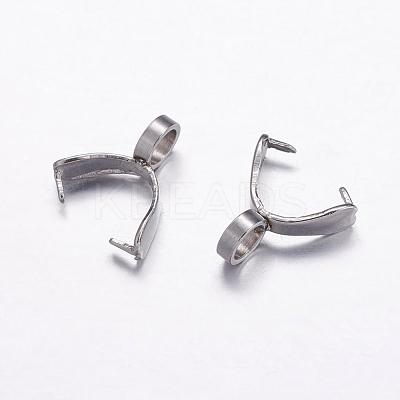 Tarnish Resistant 304 Stainless Steel Pinch Bails STAS-K146-066-2.5x9mm-1