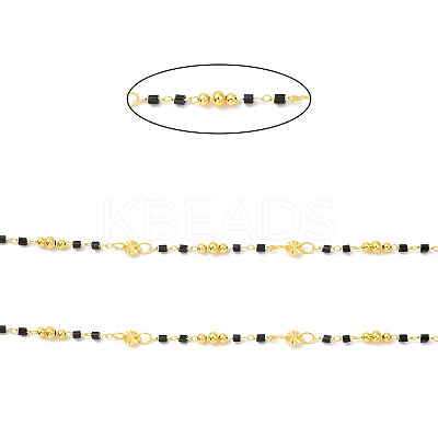 Brass Handmade Beaded Chains CHC-P011-B01-G-1