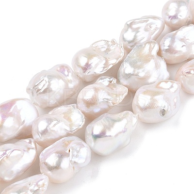 Natural Baroque Pearl Keshi Pearl Beads Strands PEAR-S019-05C-1