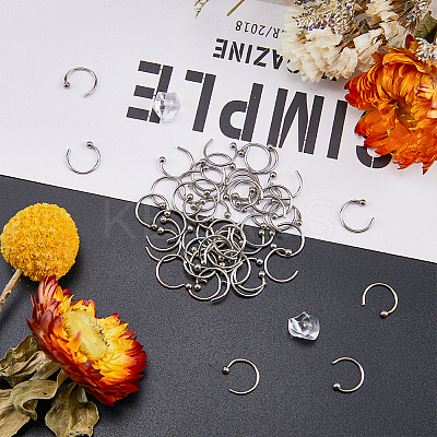 100Pcs C-Shaped 304 Stainless Steel Ear Cuff Findings STAS-DC0011-64-1