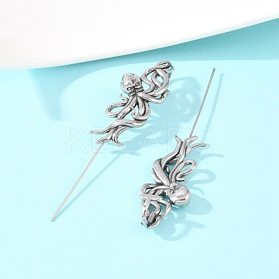 Octopus 316 Stainless Steel Ear Wrap Crawler Hook Earrings AJEW-C044-18AS-1