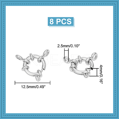 8Pcs 304 Stainless Steel Spring Ring Clasps STAS-UN0052-54-1