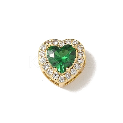 Brass Micro Pave Cubic Zirconia Beads KK-I276-46G-05-1